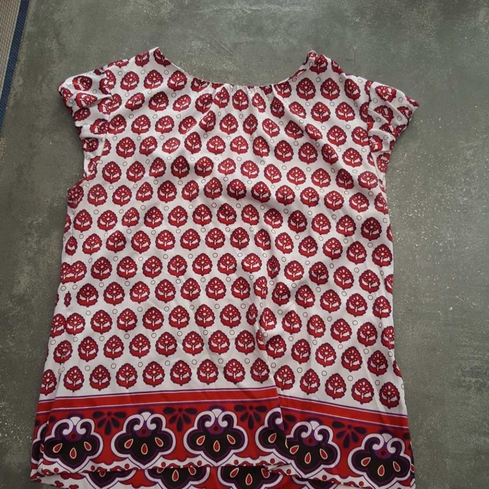A Red and white blouse
